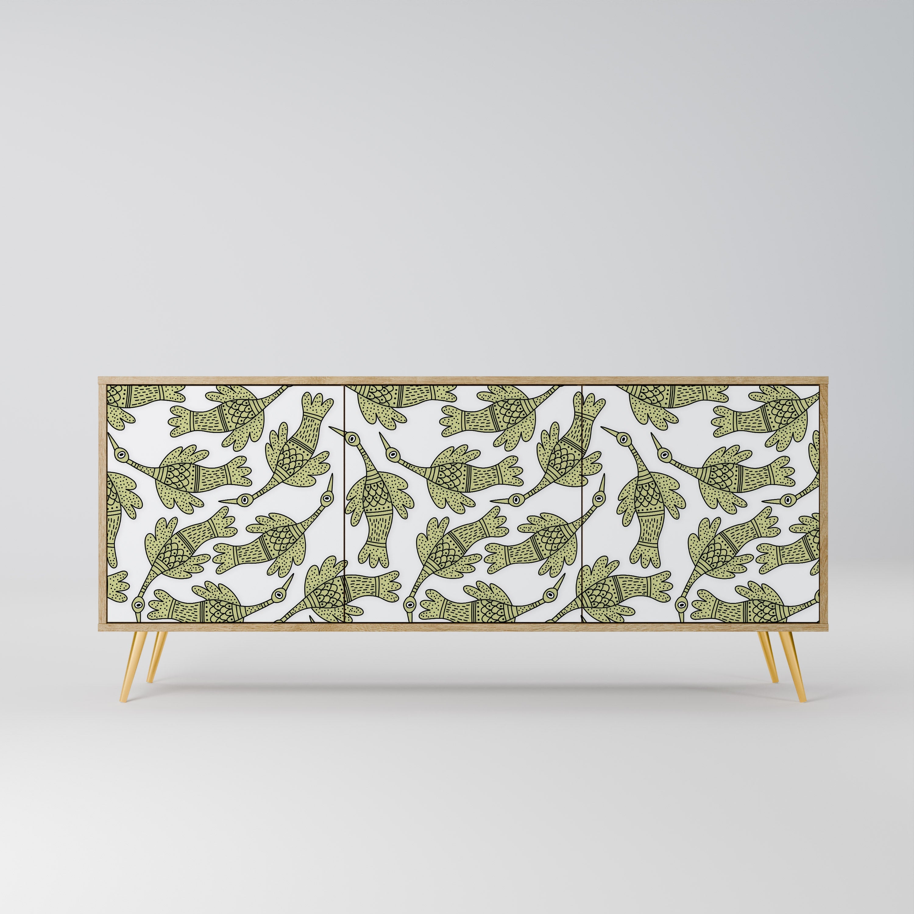 SEEDLING SONGBIRD Aparador de 3 Portas em Efeito Carvalho