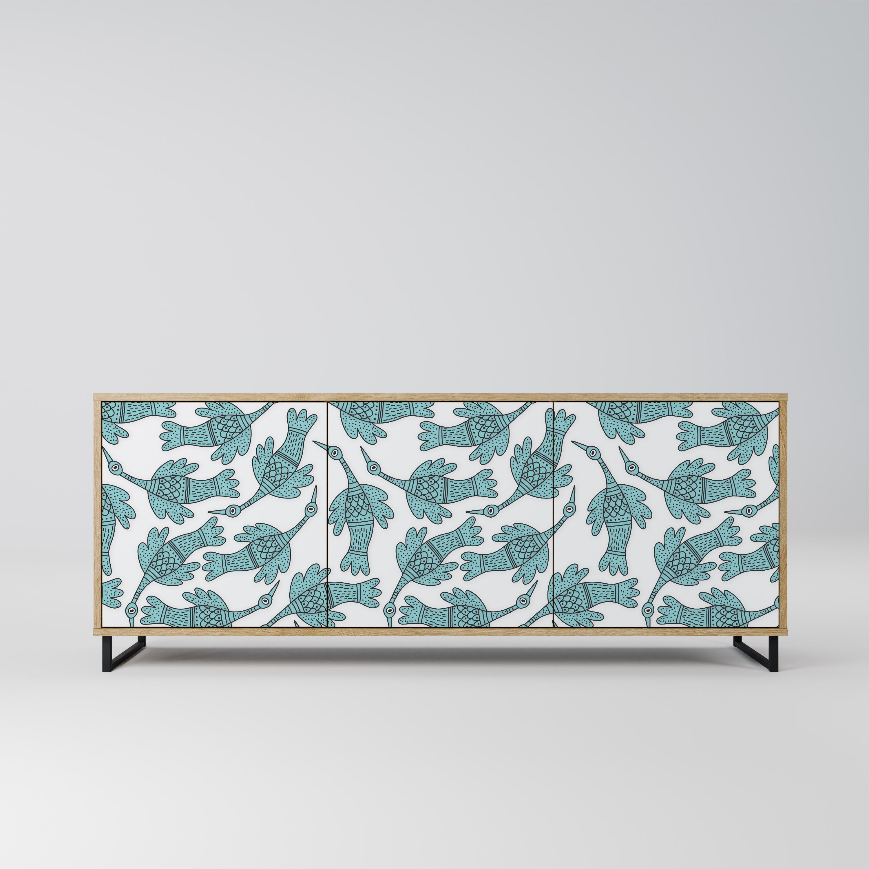 WATERSPOUT SONGIBIRD Aparador de 3 Portas em Efeito Carvalho