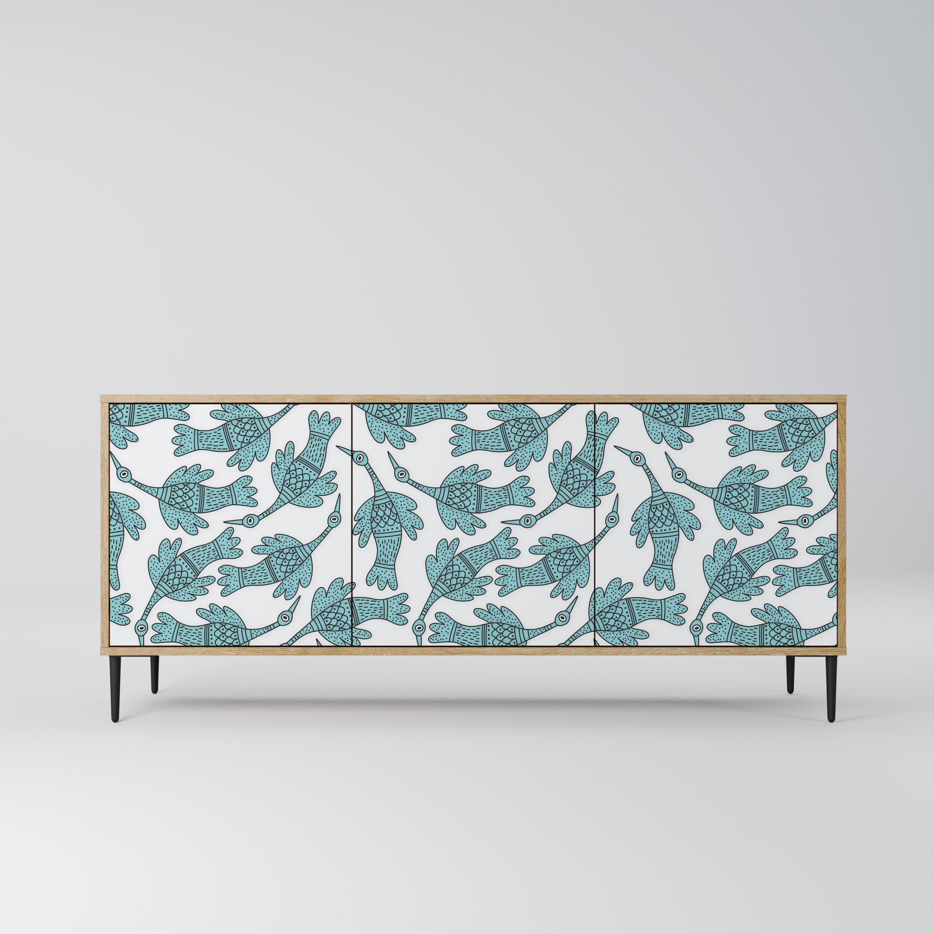 WATERSPOUT SONGIBIRD Aparador de 3 Portas em Efeito Carvalho