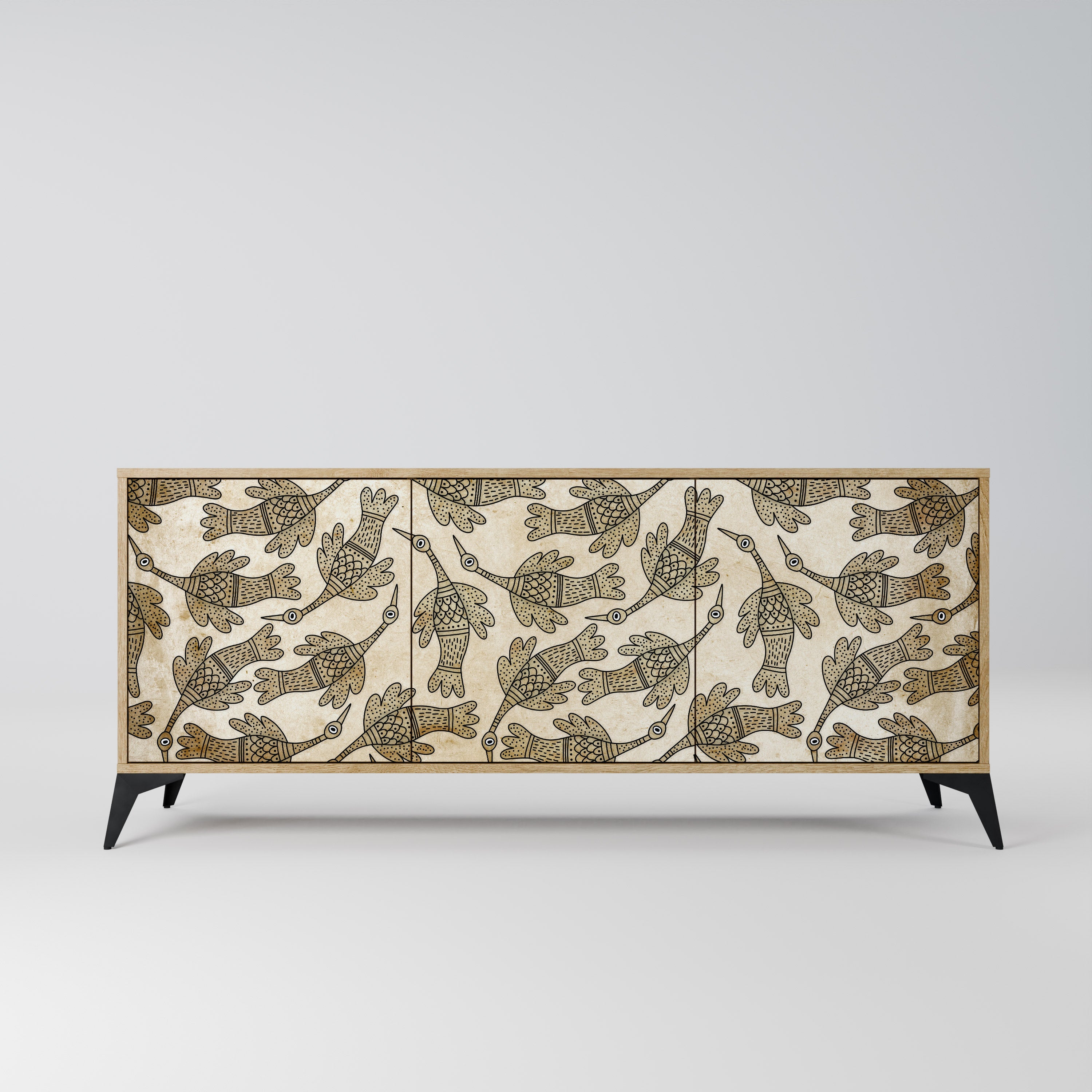 ALMONDINE SONGBIRD Aparador de 3 Portas em Efeito Carvalho