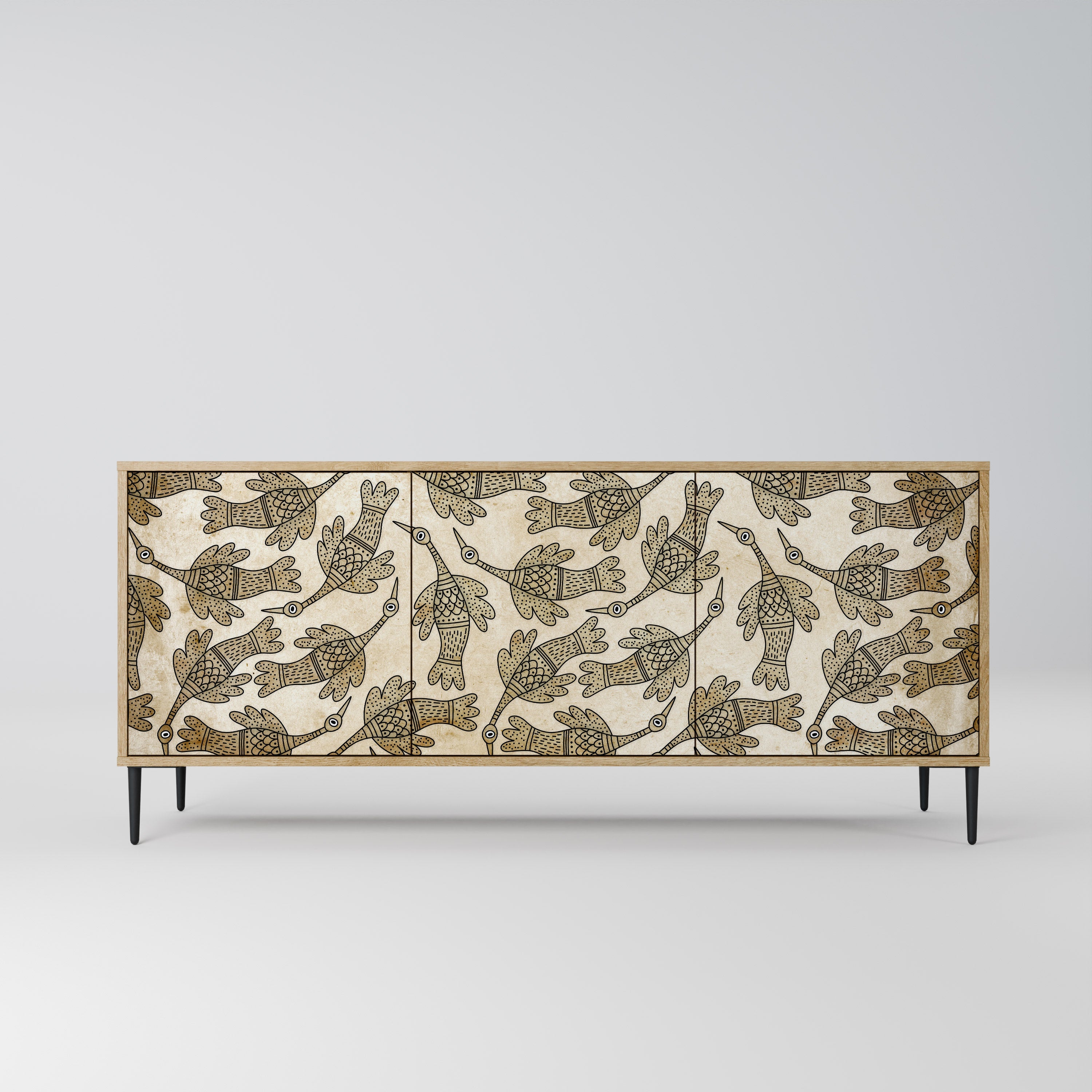 ALMONDINE SONGBIRD Aparador de 3 Portas em Efeito Carvalho