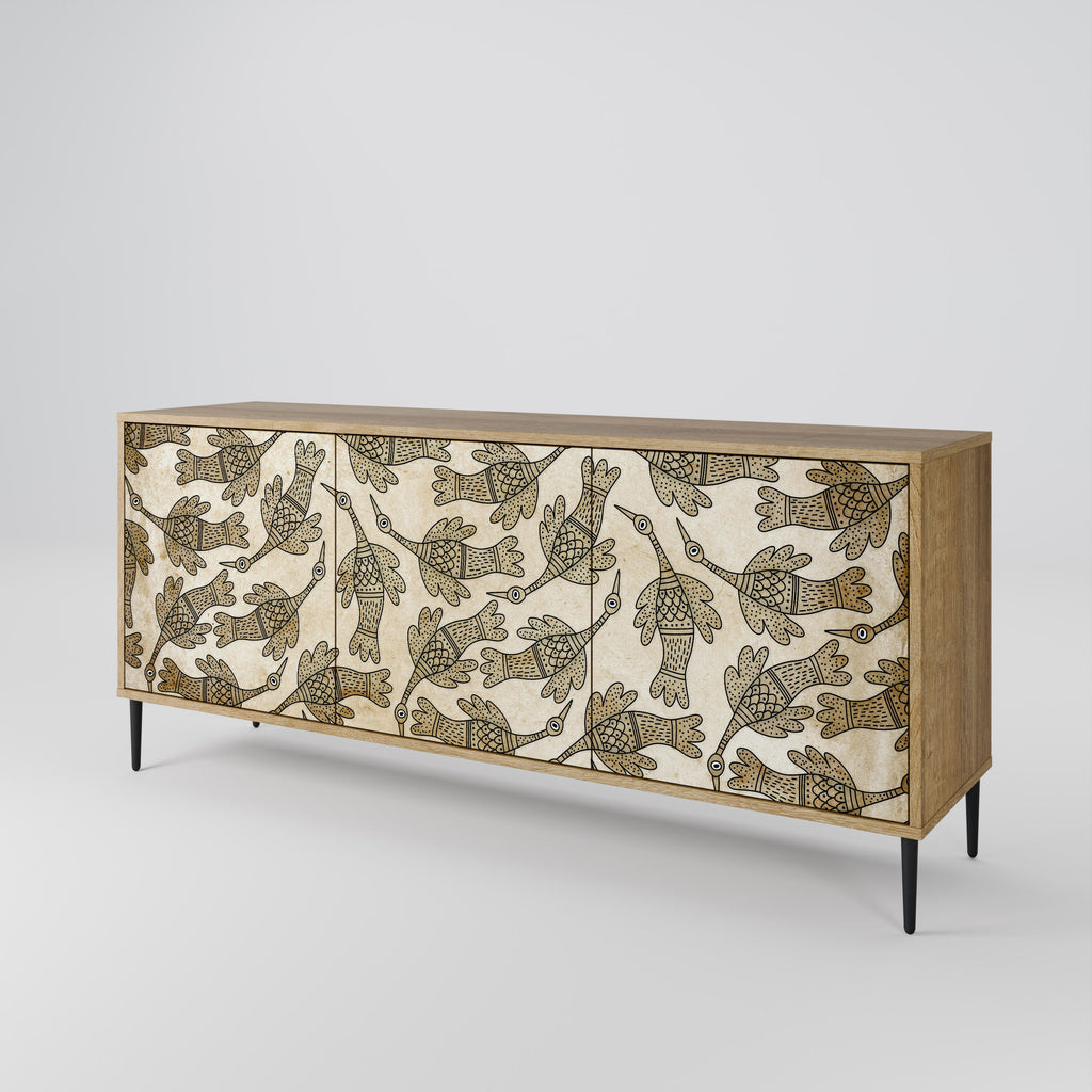 ALMONDINE SONGBIRD 3-Door Sideboard in Oak Effect