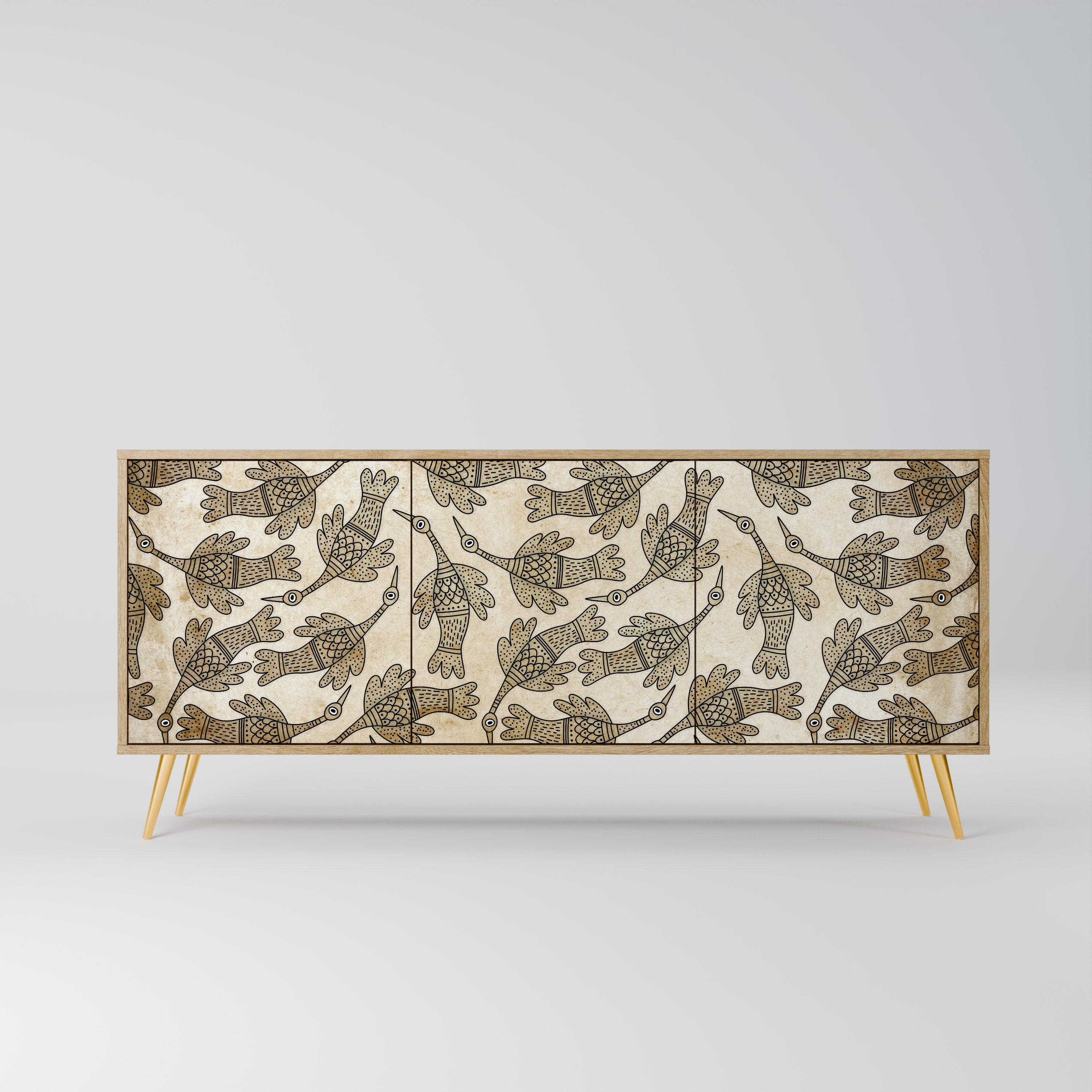 ALMONDINE SONGBIRD Aparador de 3 Portas em Efeito Carvalho