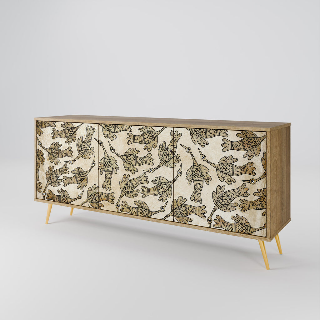ALMONDINE SONGBIRD 3-Door Sideboard in Oak Effect