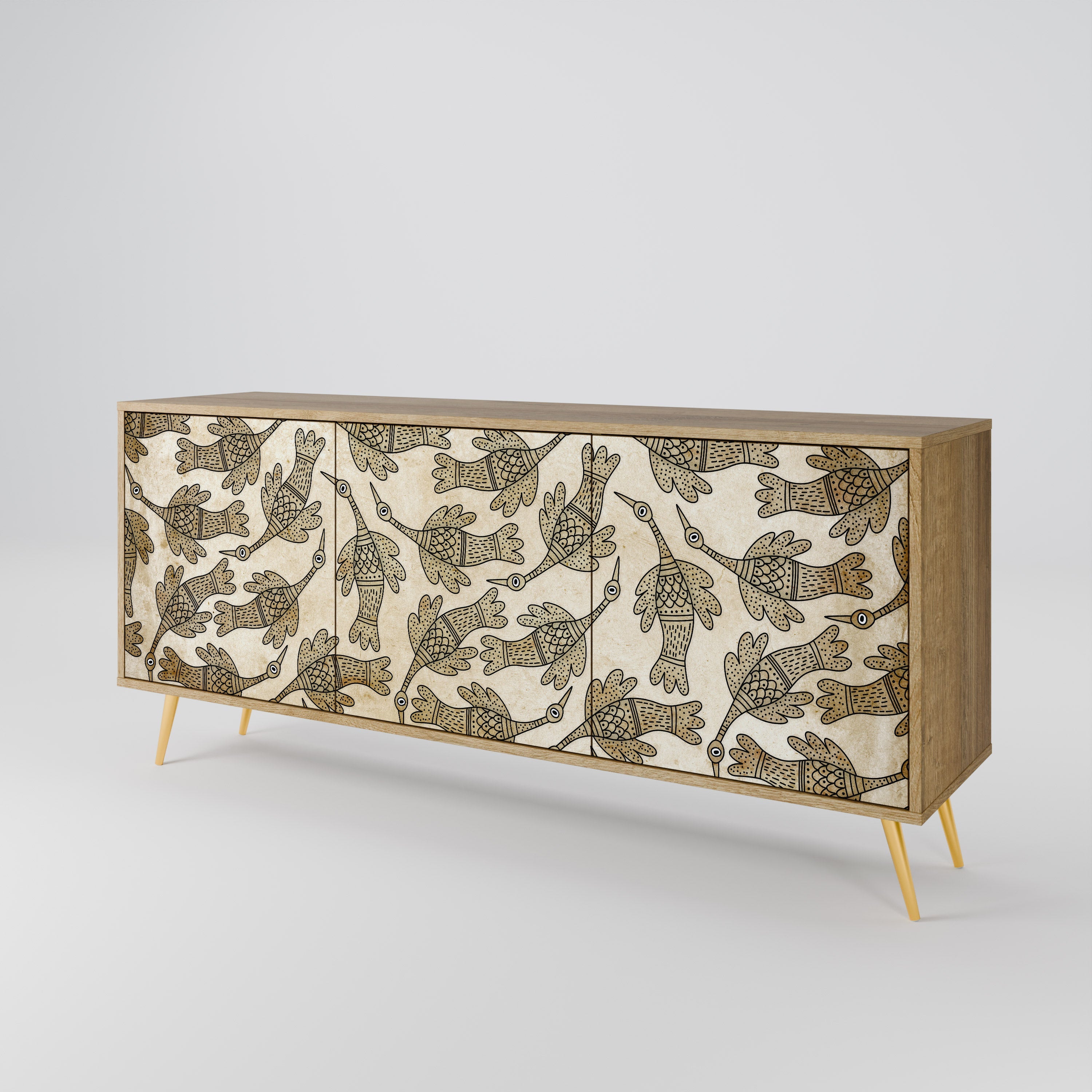 ALMONDINE SONGBIRD 3-Door Sideboard in Oak Effect