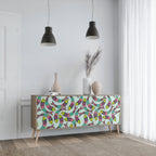 INDIAN FISH Aparador de 3 Portas em Efeito Carvalho