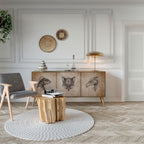 STEAMPUNK CLAN Aparador de 3 Portas em Efeito Carvalho