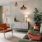 COLORFUL ALPACAS Aparador de 3 Portas em Efeito Carvalho