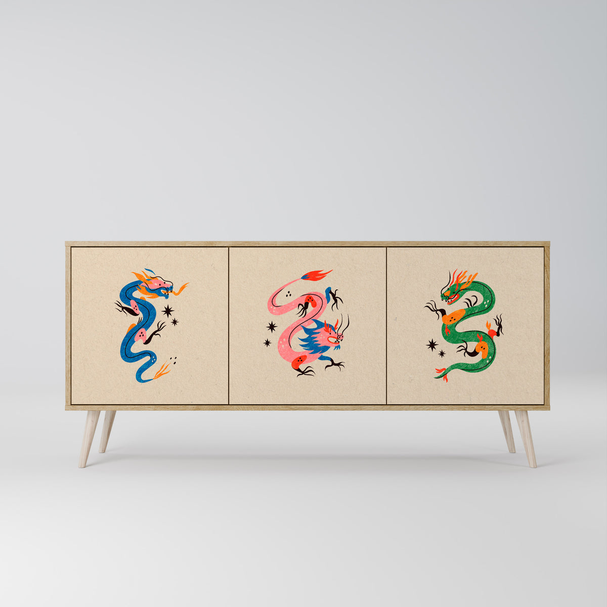 MYTHOLOGICAL CREATURES 3-Door Sideboard