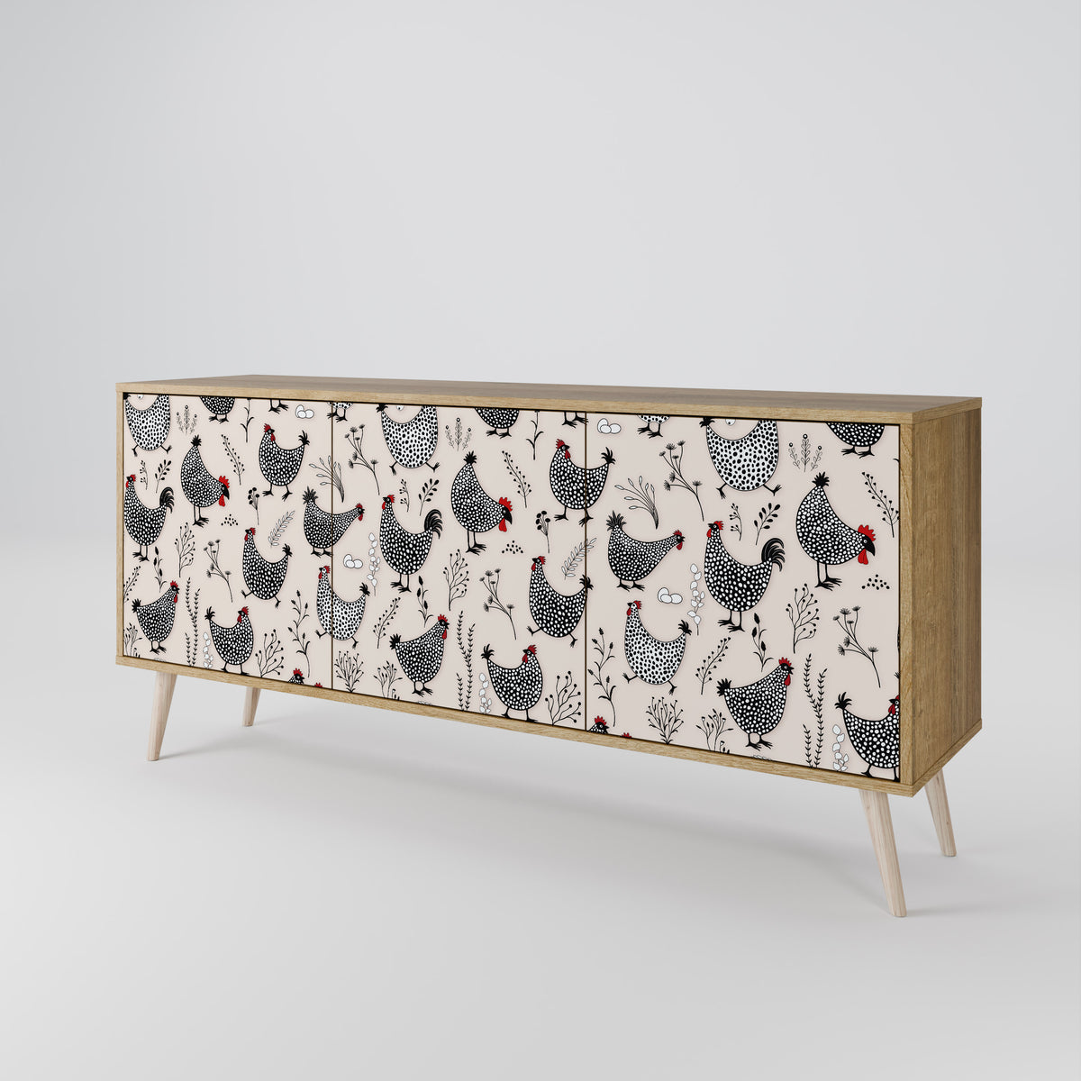 HAPPY HENS 3-Door Sideboard