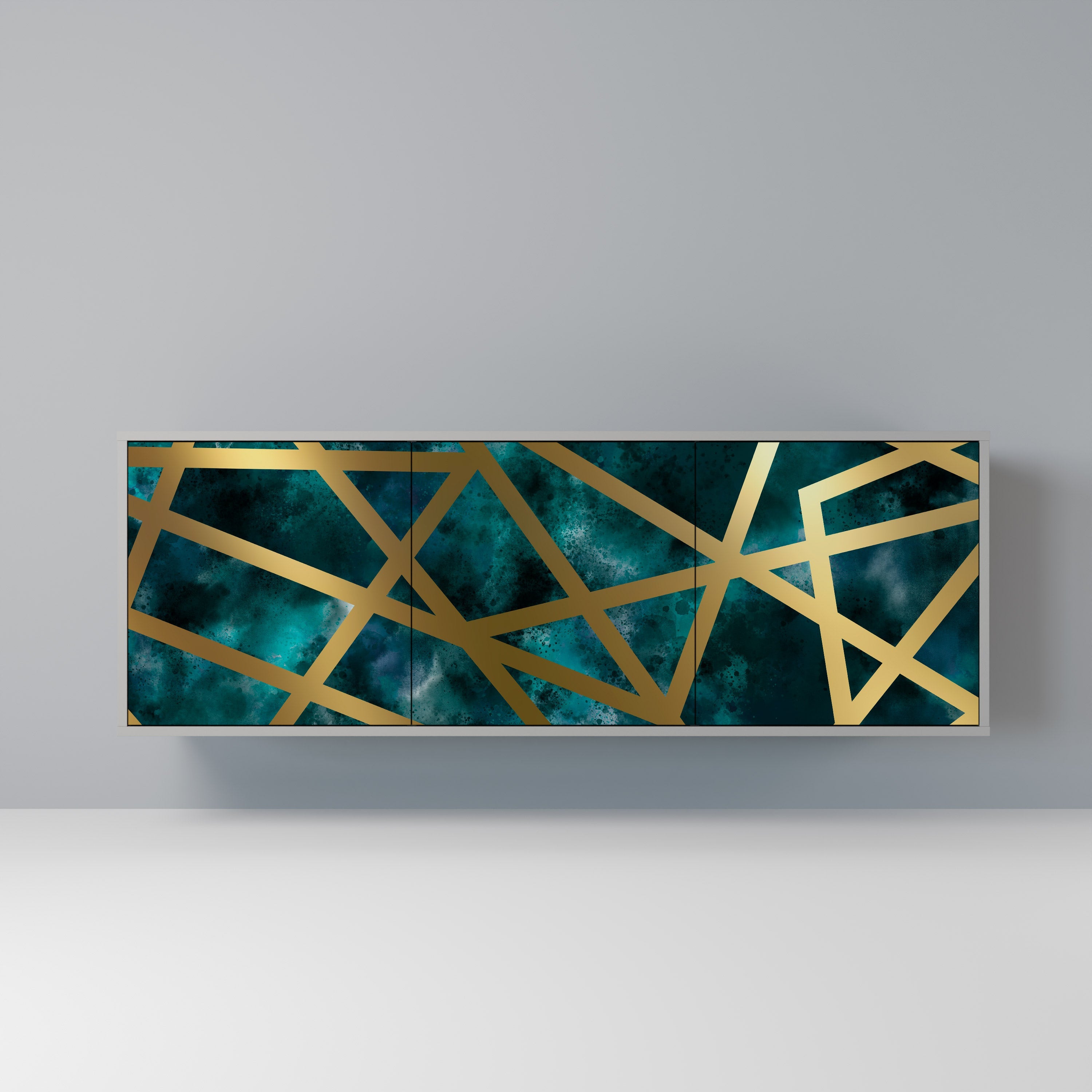 THE LABYRINTH OF GOLD 3-Door Sideboard in Grey Finish