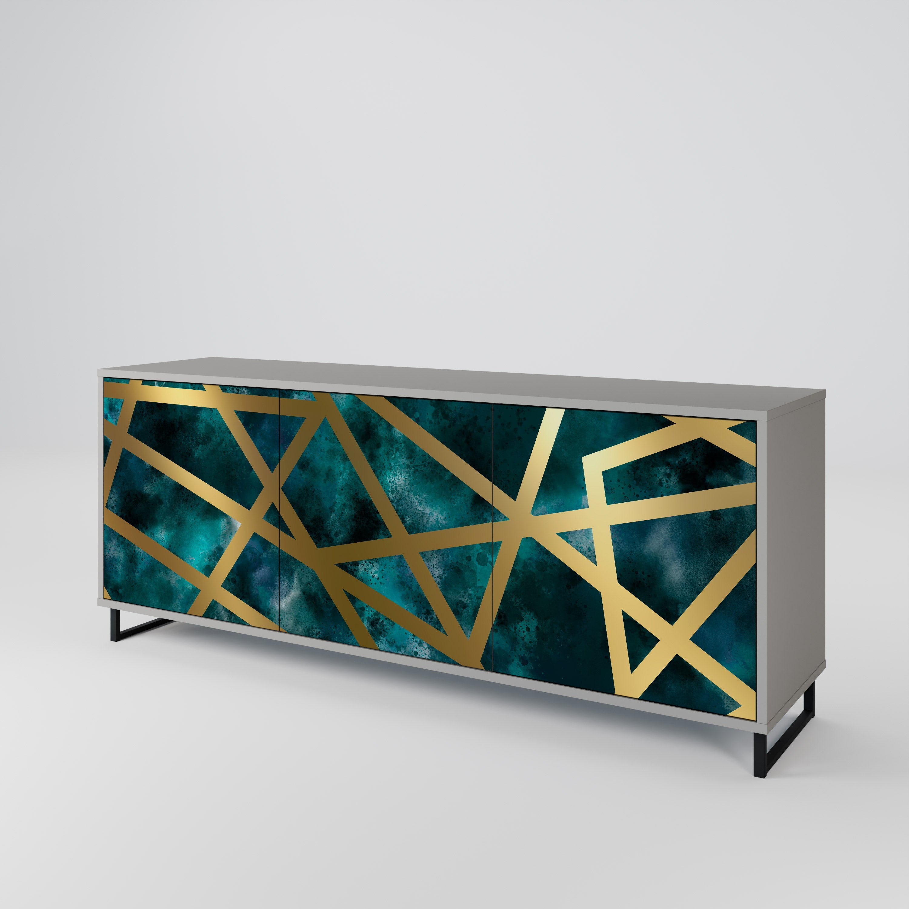 THE LABYRINTH OF GOLD 3-Door Sideboard in Grey Finish