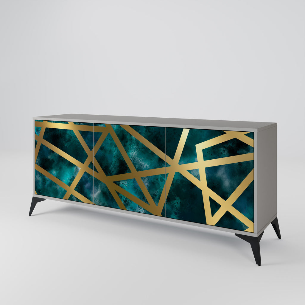 THE LABYRINTH OF GOLD 3-Door Sideboard in Grey Finish