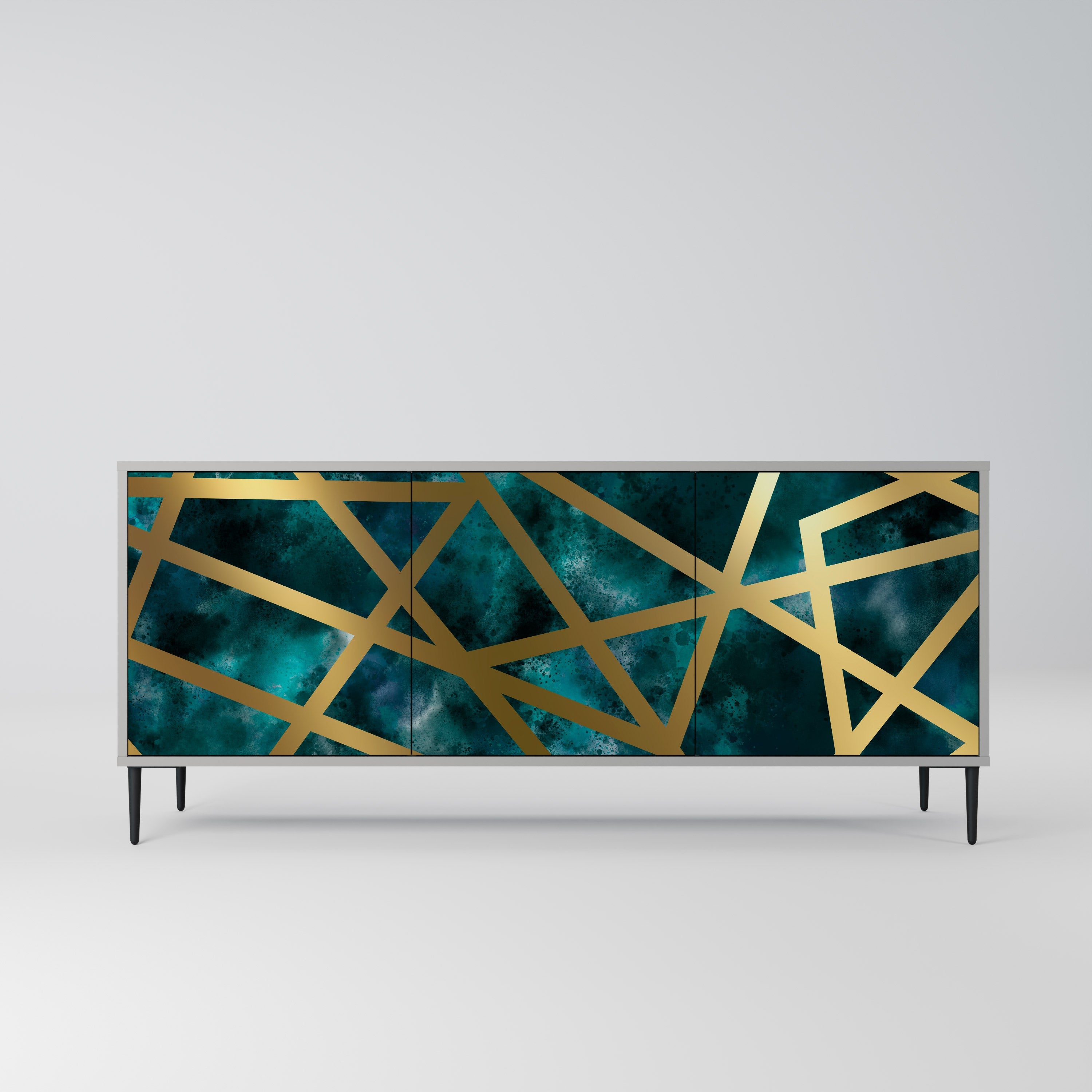 THE LABYRINTH OF GOLD 3-Door Sideboard in Grey Finish