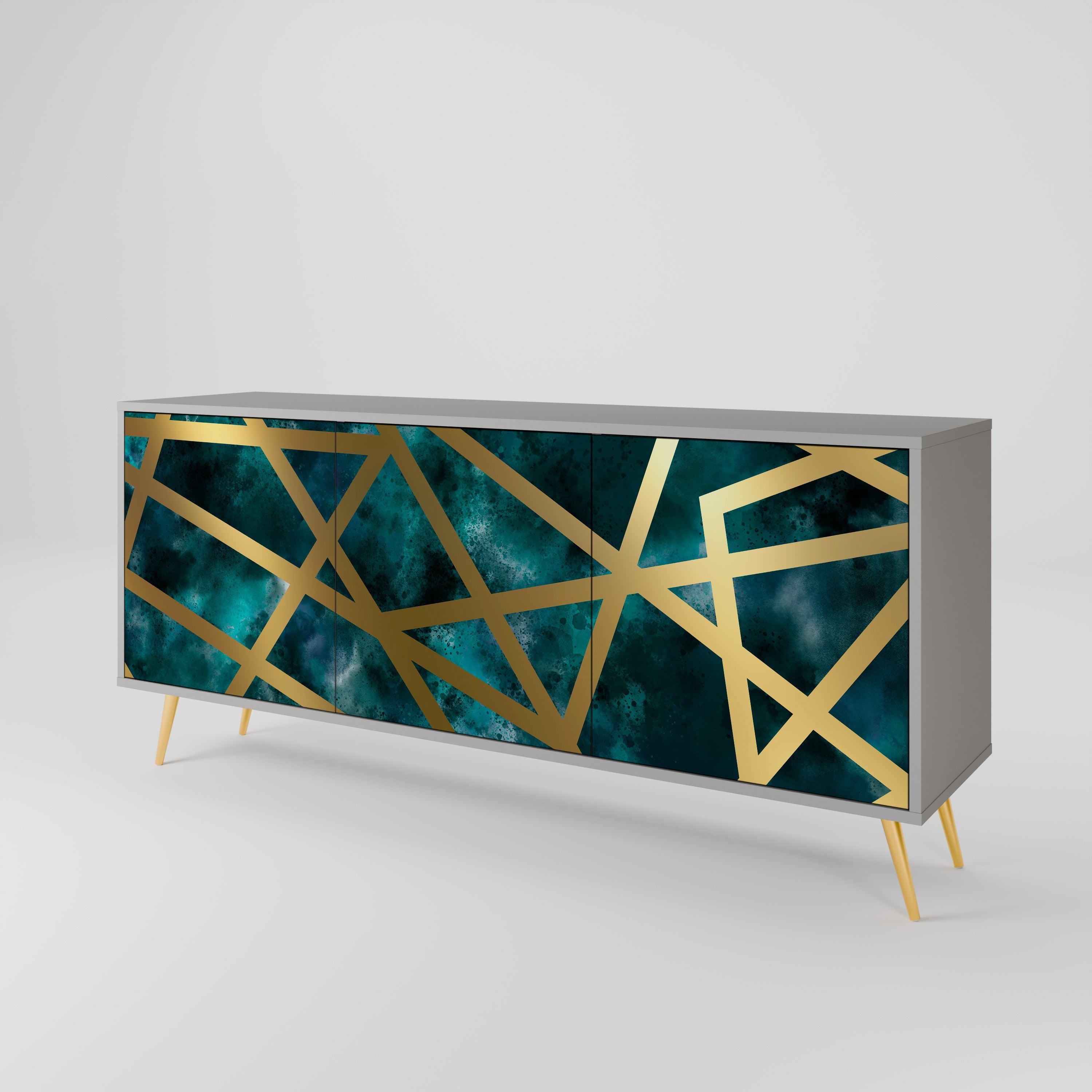THE LABYRINTH OF GOLD 3-Door Sideboard in Grey Finish
