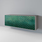 TESSELATED GREENERY Aparador de 3 Portas em Acabamento Cinzento