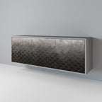 TESSELATED GRAYISH 3-Door Sideboard in Grey Finish