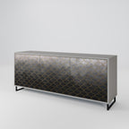 TESSELATED GRAYISH 3-Door Sideboard in Grey Finish