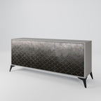 TESSELATED GRAYISH 3-Door Sideboard in Grey Finish