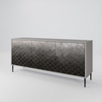 TESSELATED GRAYISH 3-Door Sideboard in Grey Finish