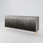 TESSELATED GRAYISH 3-Door Sideboard in Grey Finish