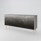 TESSELATED GRAYISH 3-Door Sideboard in Grey Finish