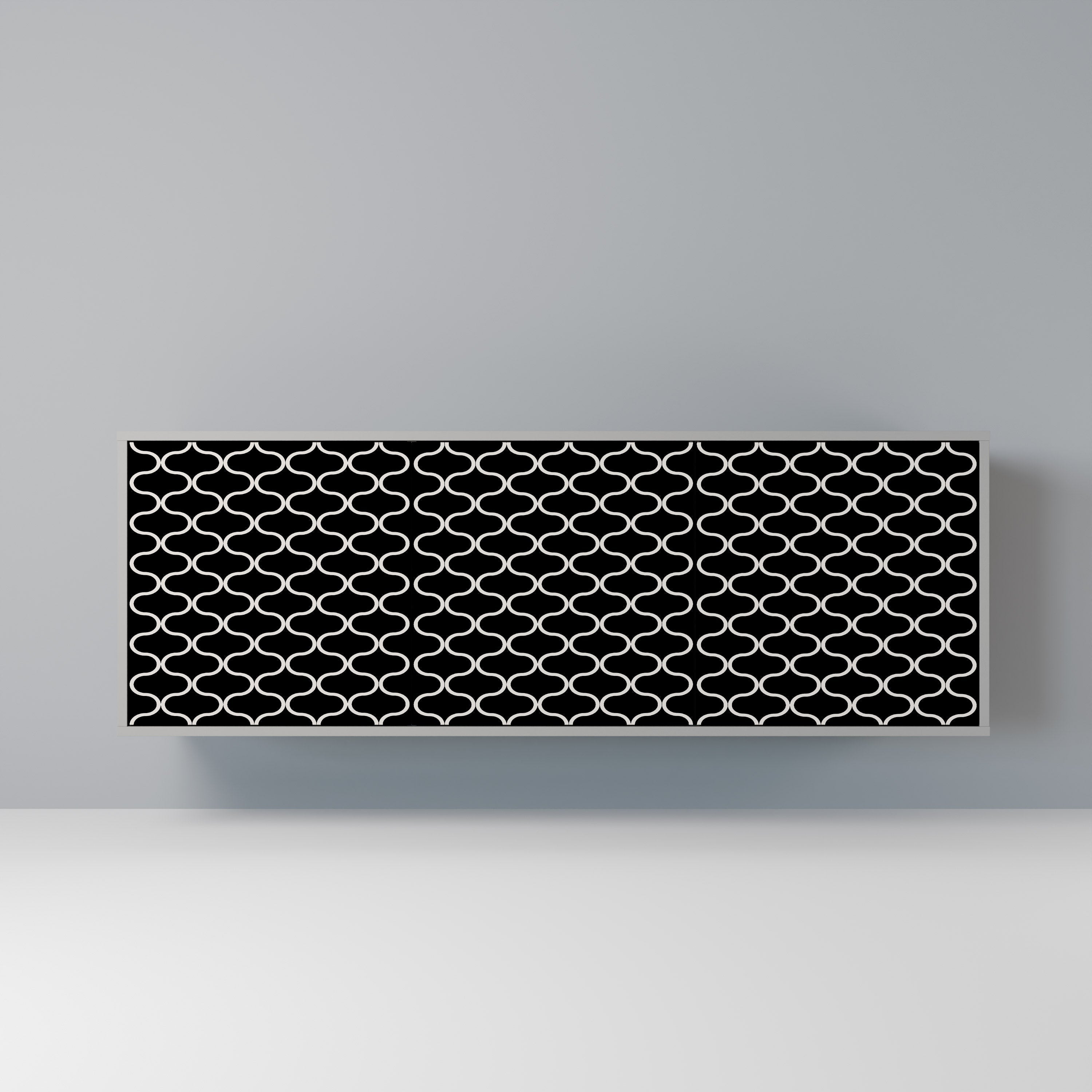 TESSELATED BLACKNESS Aparador de 3 Portas em Acabamento Cinzento