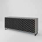 TESSELATED BLACKNESS 3-Door Sideboard in Grey Finish
