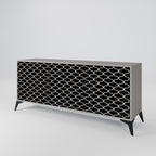 TESSELATED BLACKNESS 3-Door Sideboard in Grey Finish