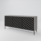 TESSELATED BLACKNESS 3-Door Sideboard in Grey Finish