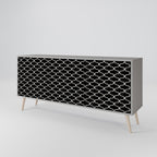 TESSELATED BLACKNESS 3-Door Sideboard in Grey Finish
