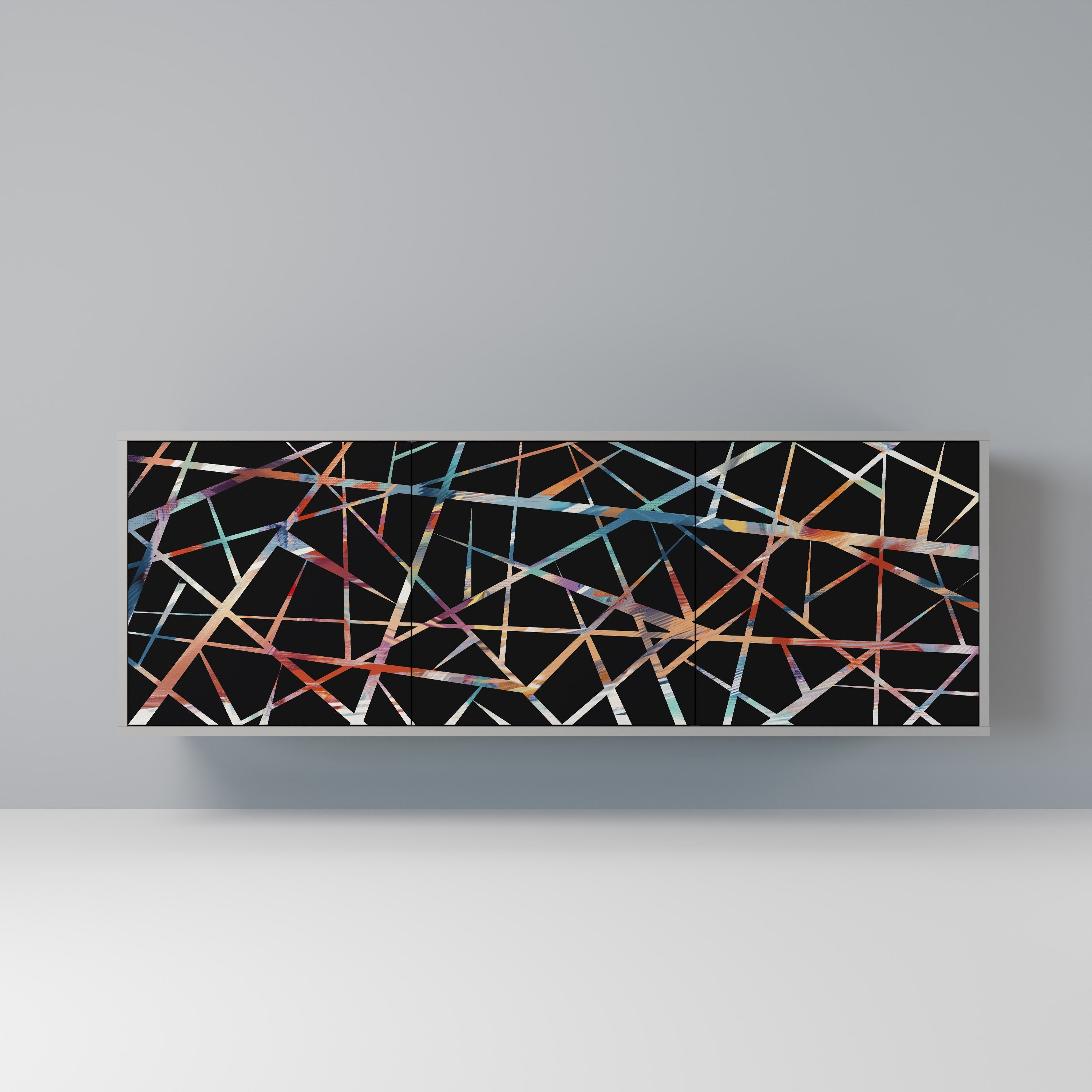 POLYGON VERVE Aparador de 3 Portas em Acabamento Cinzento