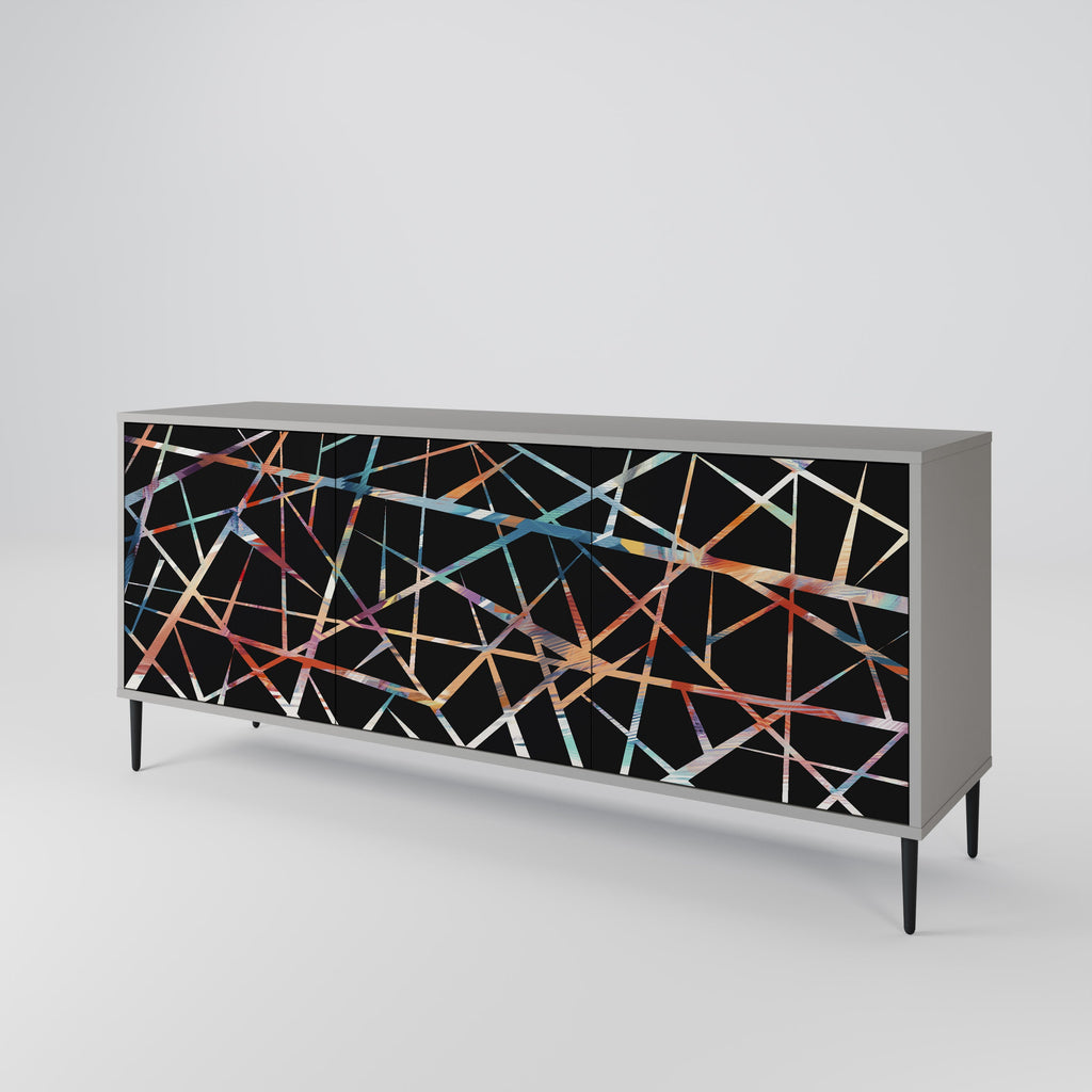 POLYGON VERVE 3-Door Sideboard in Grey Finish