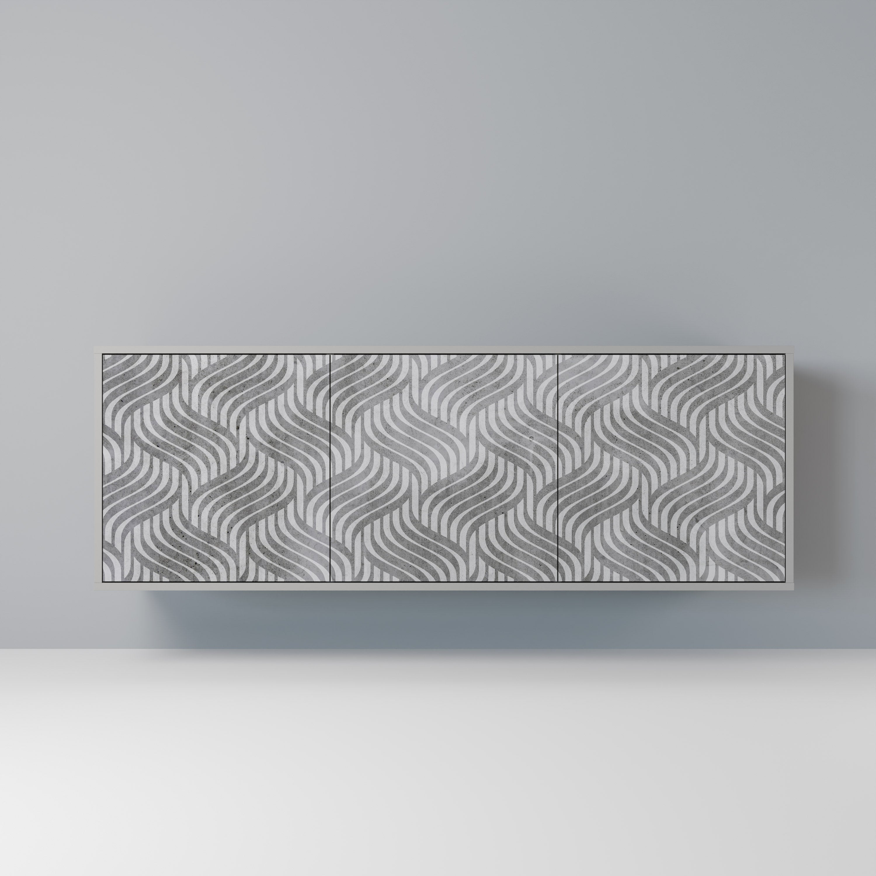 CONCRETE MOVEMENT Aparador de 3 Portas em Acabamento Cinzento