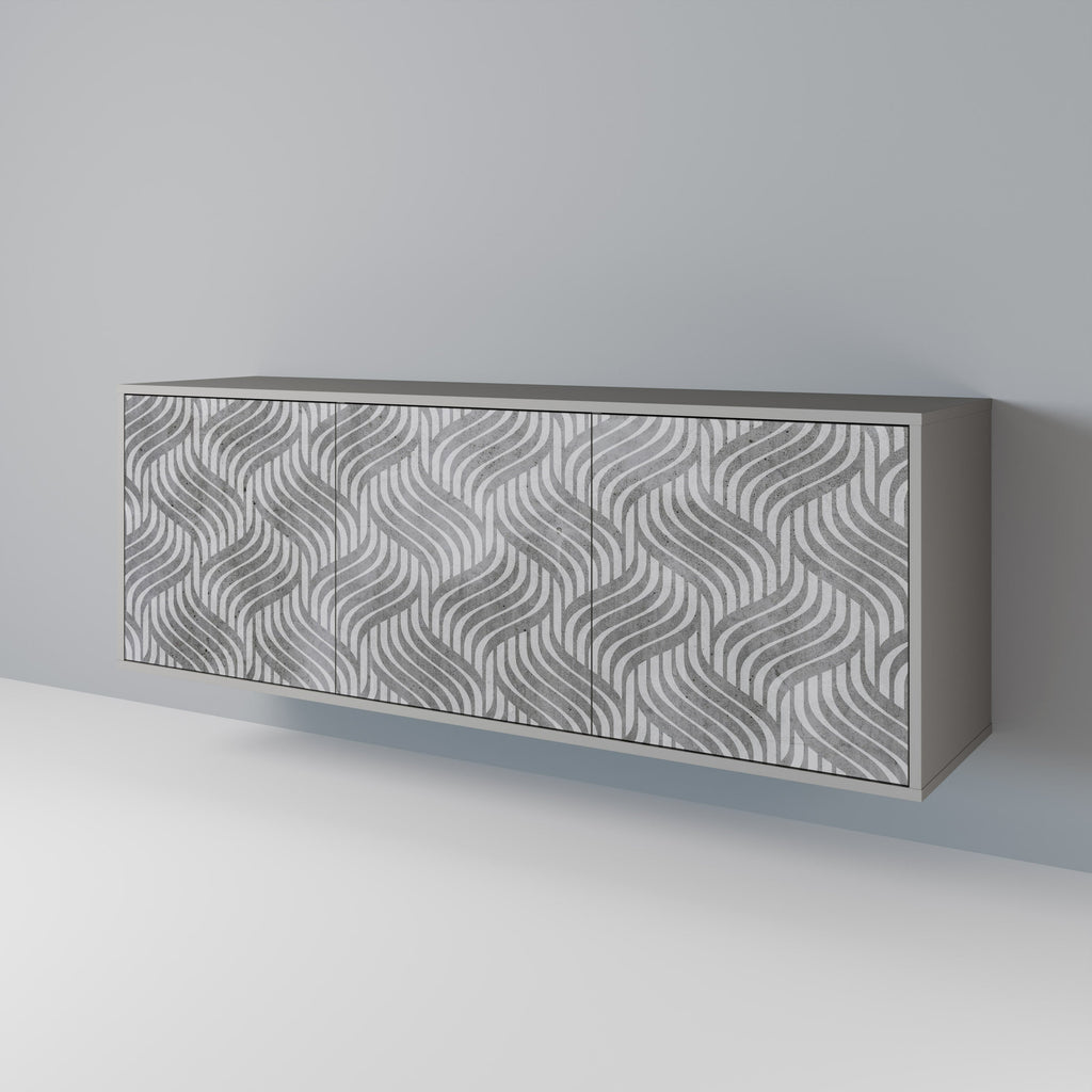 CONCRETE MOVEMENT 3-Door Sideboard in Grey Finish