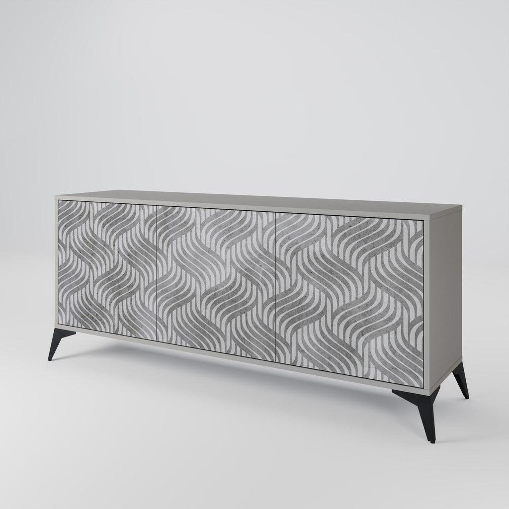 CONCRETE MOVEMENT 3-Door Sideboard in Grey Finish