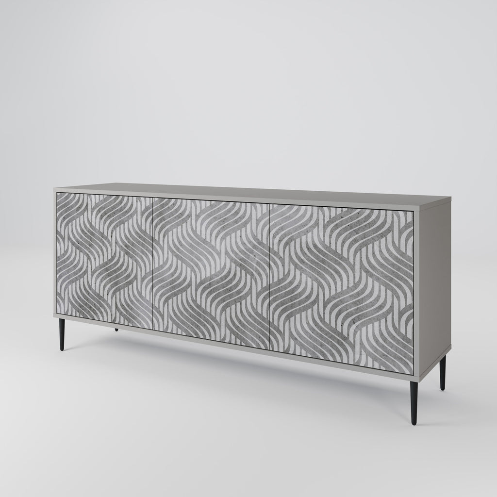 CONCRETE MOVEMENT 3-Door Sideboard in Grey Finish