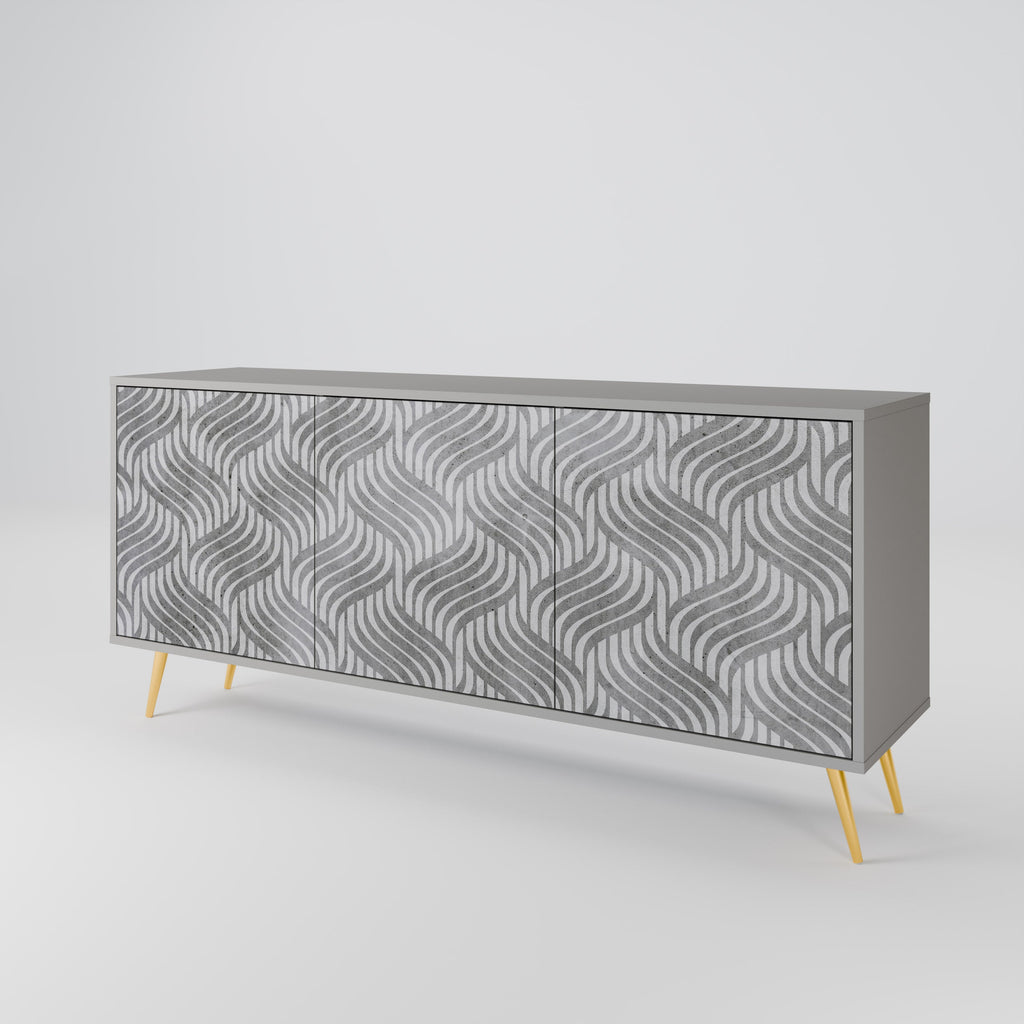 CONCRETE MOVEMENT 3-Door Sideboard in Grey Finish