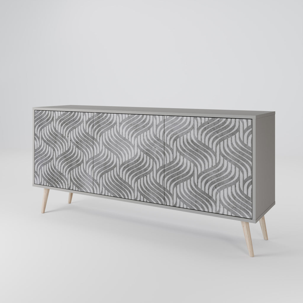 CONCRETE MOVEMENT 3-Door Sideboard in Grey Finish
