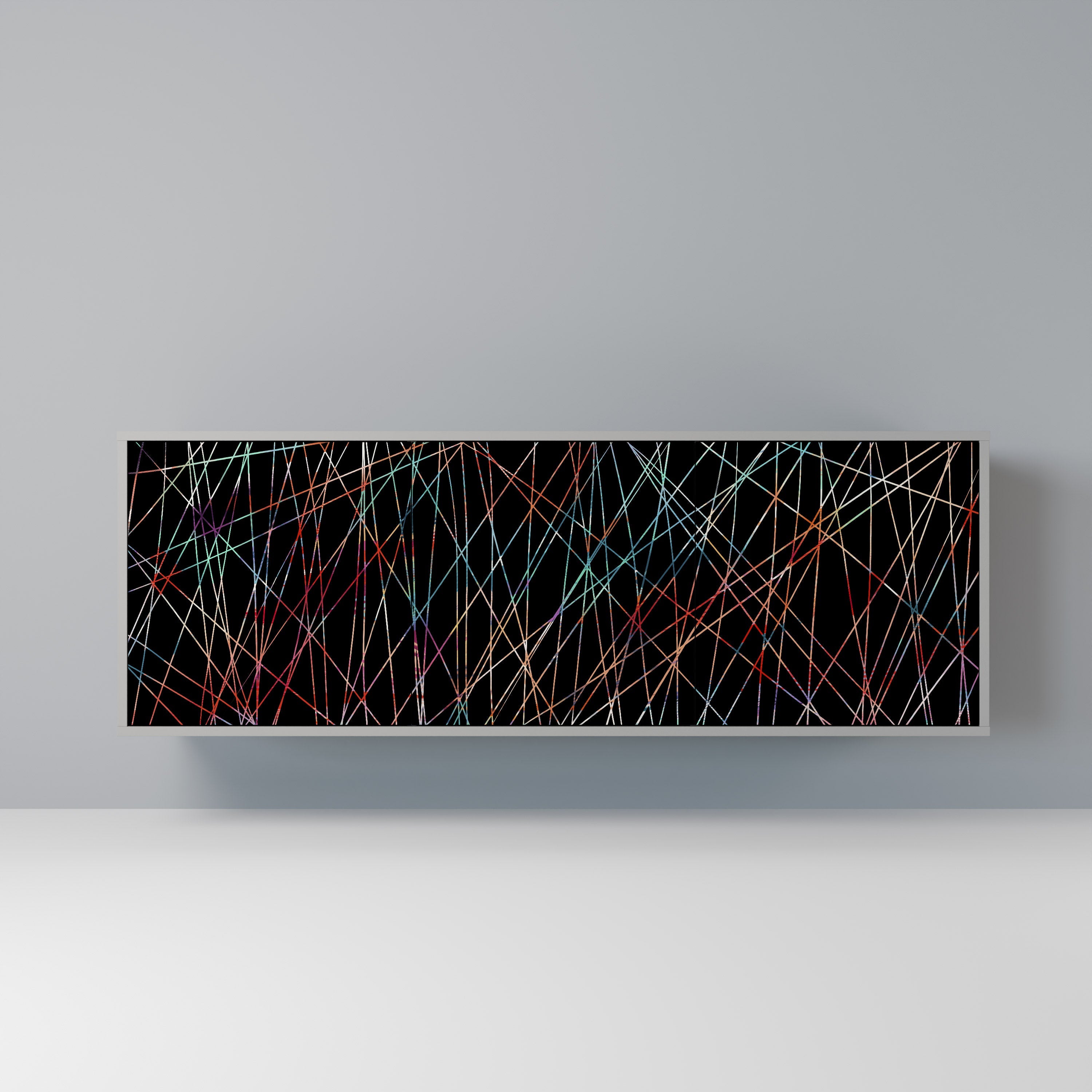 LUMINOUS SNARE Aparador de 3 Portas em Acabamento Cinzento