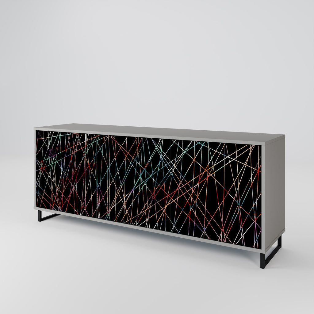 LUMINOUS SNARE 3-Door Sideboard in Grey Finish