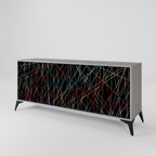 LUMINOUS SNARE 3-Door Sideboard in Grey Finish