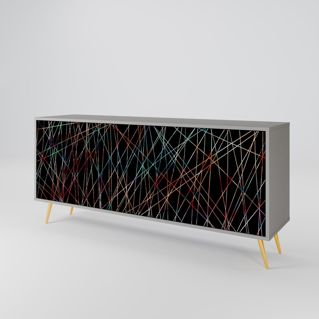 LUMINOUS SNARE 3-Door Sideboard in Grey Finish
