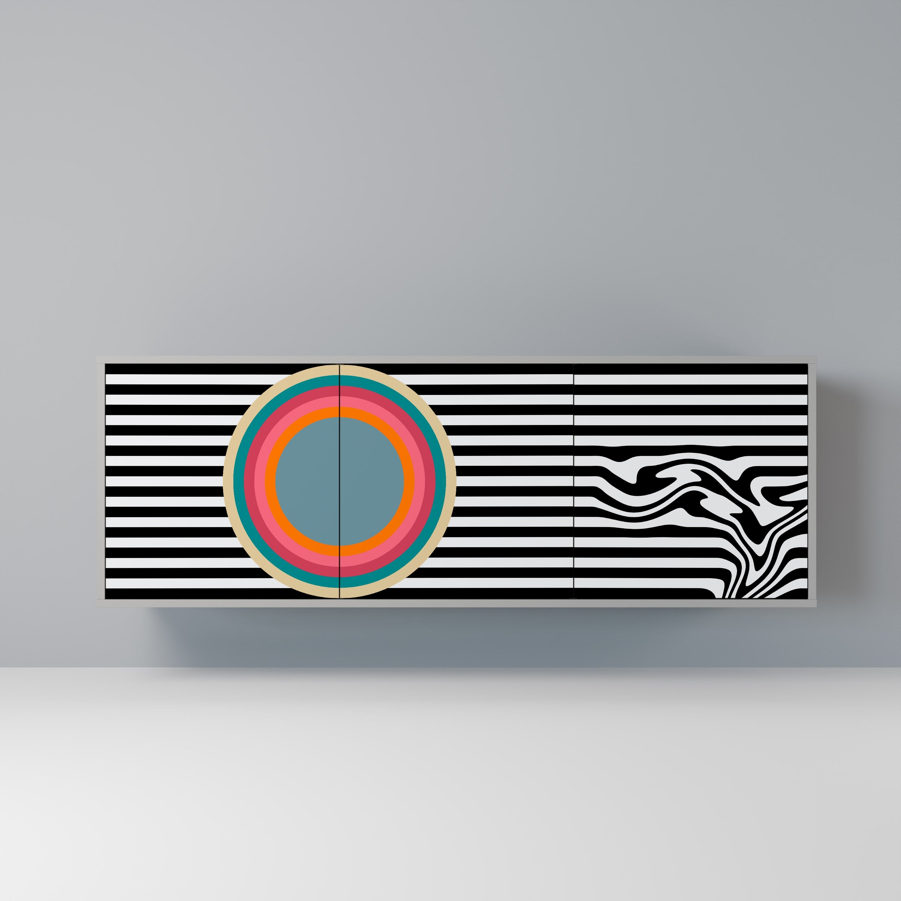 SPECTRA SHOWCASE Aparador de 3 Portas em Acabamento Cinzento