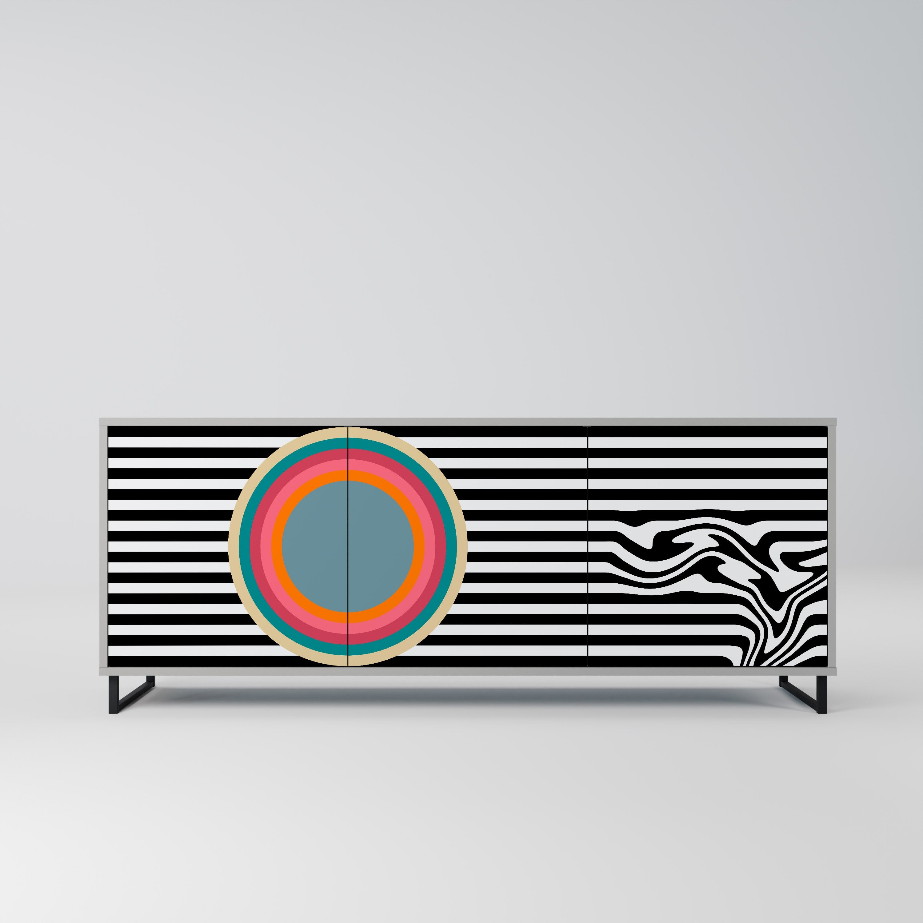 SPECTRA SHOWCASE Aparador de 3 Portas em Acabamento Cinzento