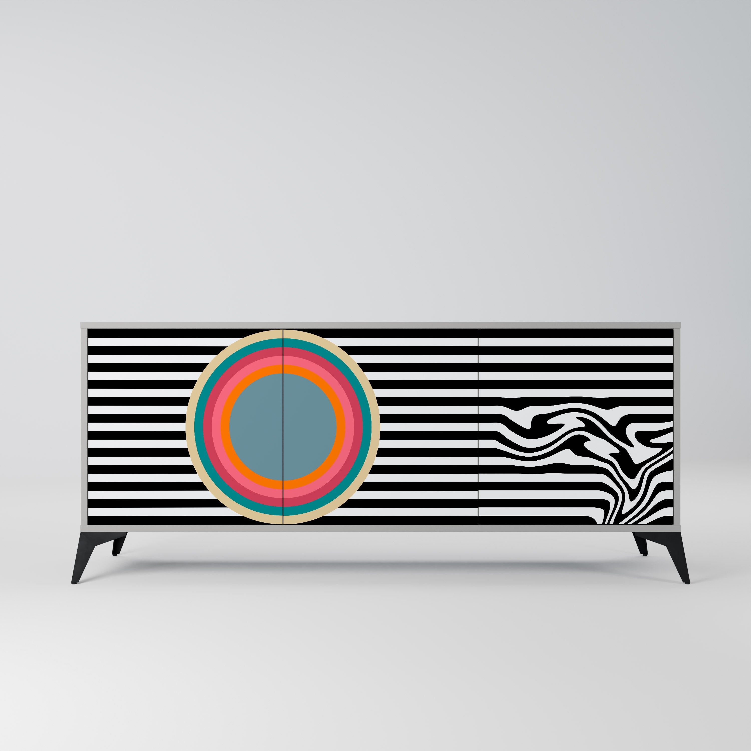 SPECTRA SHOWCASE Aparador de 3 Portas em Acabamento Cinzento