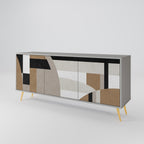 DELICATE MEMENTO Aparador de 3 Portas em Acabamento Cinzento