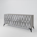 SHARP EDGES Aparador de 3 Portas em Acabamento Cinzento