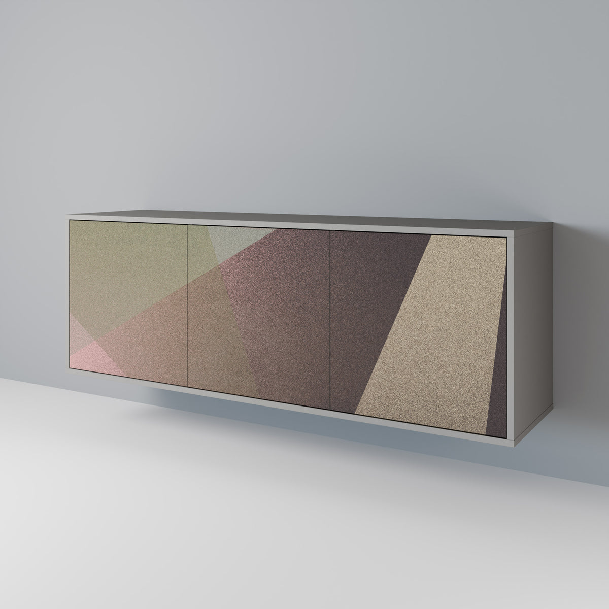 BEIGE GEOMETRY Aparador de 3 Portas