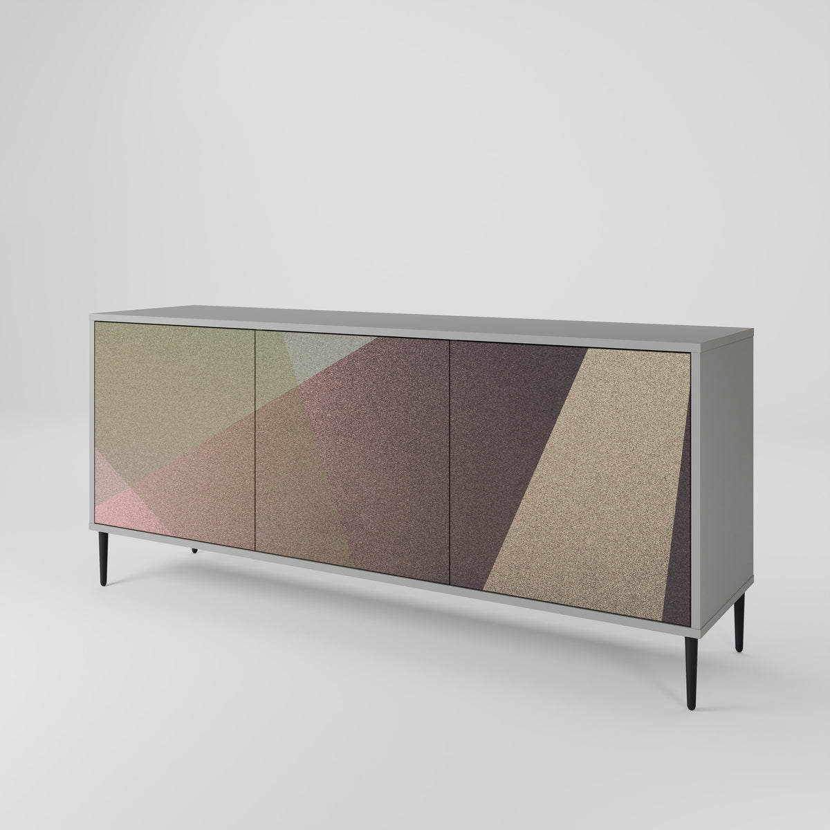BEIGE GEOMETRY Aparador de 3 Portas